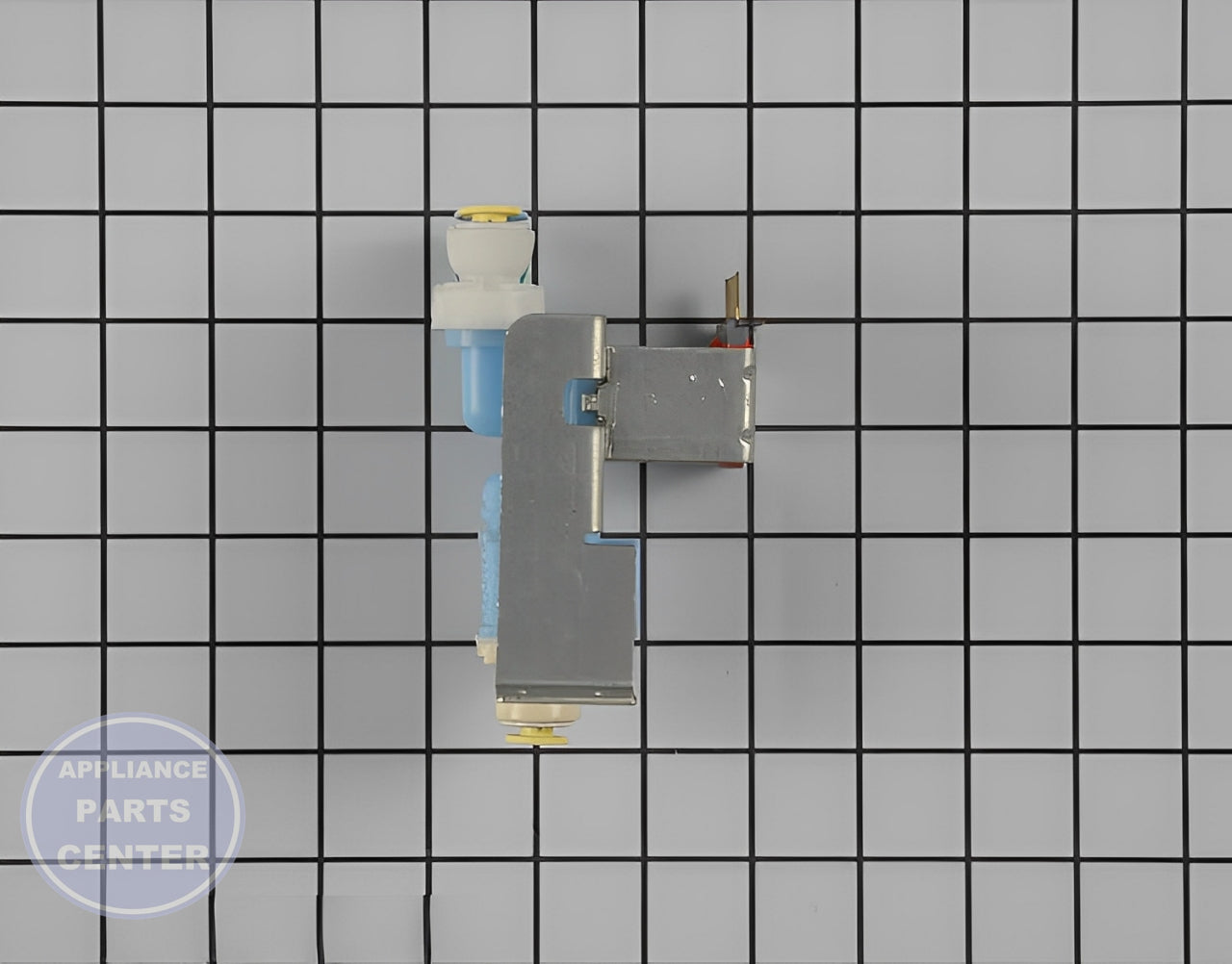 WHIRLPOOL REFRIGERATOR INLET VALVE WP2188786 - Side view with precise measurements