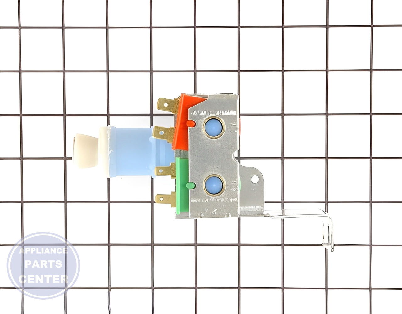 WHIRLPOOL REFRIGERATOR INLET VALVE WP2188808 - Side view with precise water control specs
