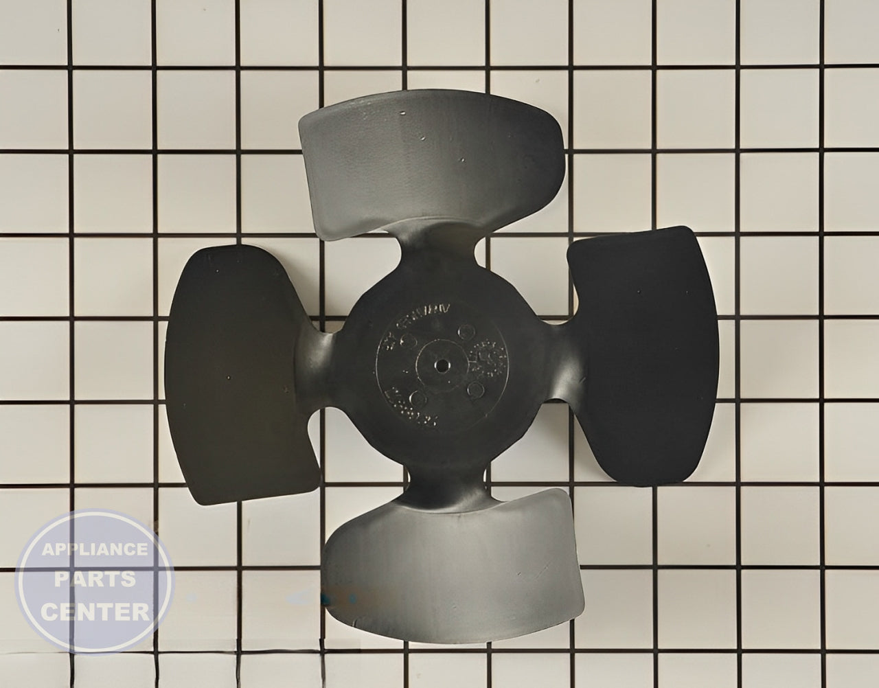 WHIRLPOOL REFRIGERATOR FAN BLADE WP2188935 - Detailed view of blower wheel & fan blade