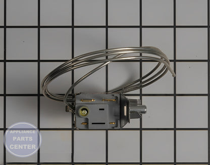 WHIRLPOOL REFRIGERATOR TEMPERATURE THERMOSTAT WP2198202 - Side view with specific temperature specs