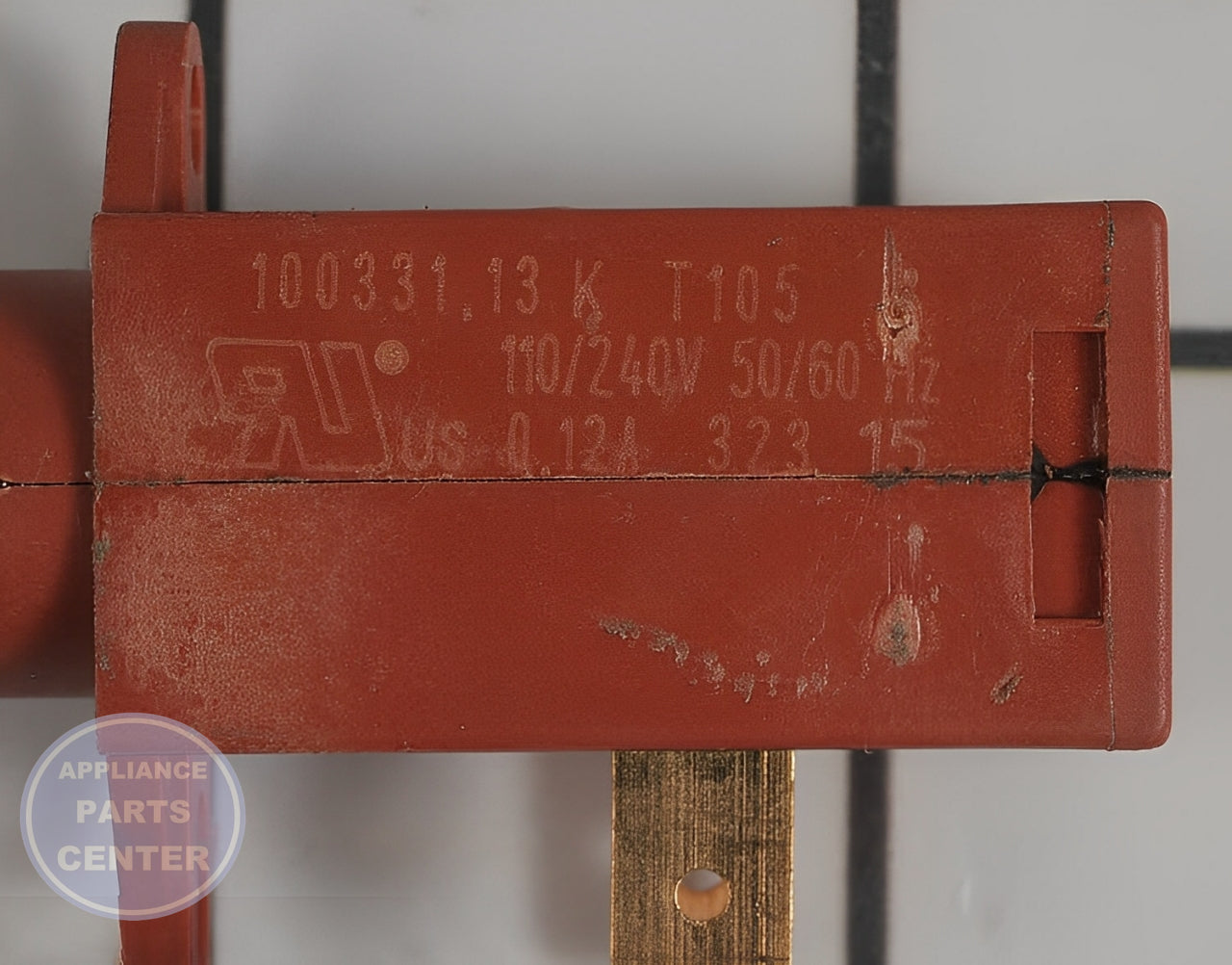 WHIRLPOOL WAX MOTOR WP22002119 - Side view with precise measurements