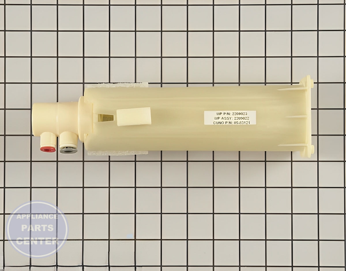 WHIRLPOOL REFRIGERATOR HOUSING WP2209022 - Main view showing water filtration capabilities for WPL models