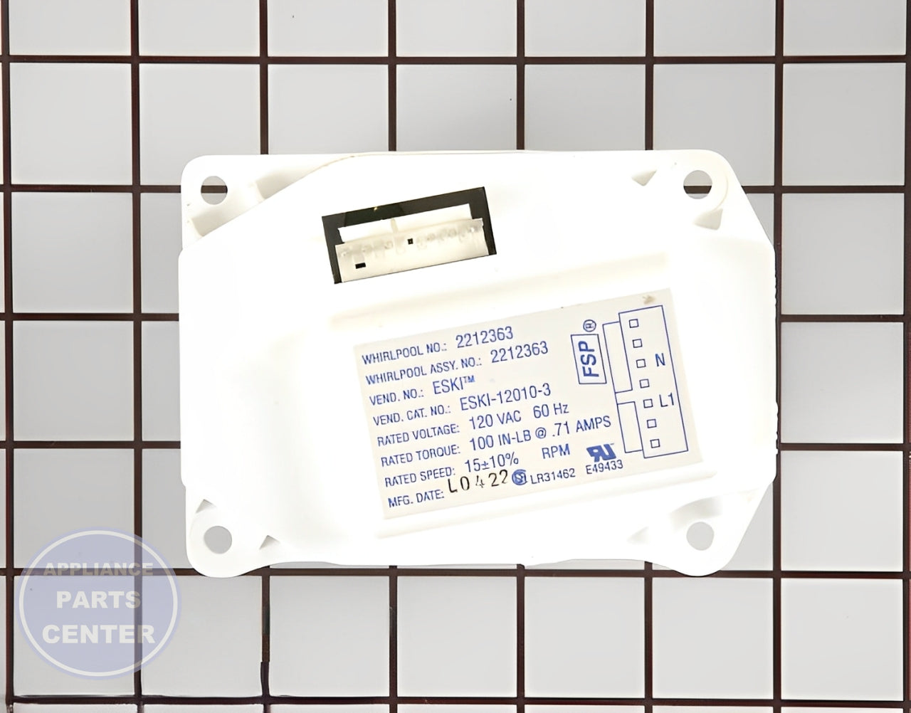 WHIRLPOOL REFRIGERATOR MOTOR WP2212363 - Main view showing heavy-load support for various models