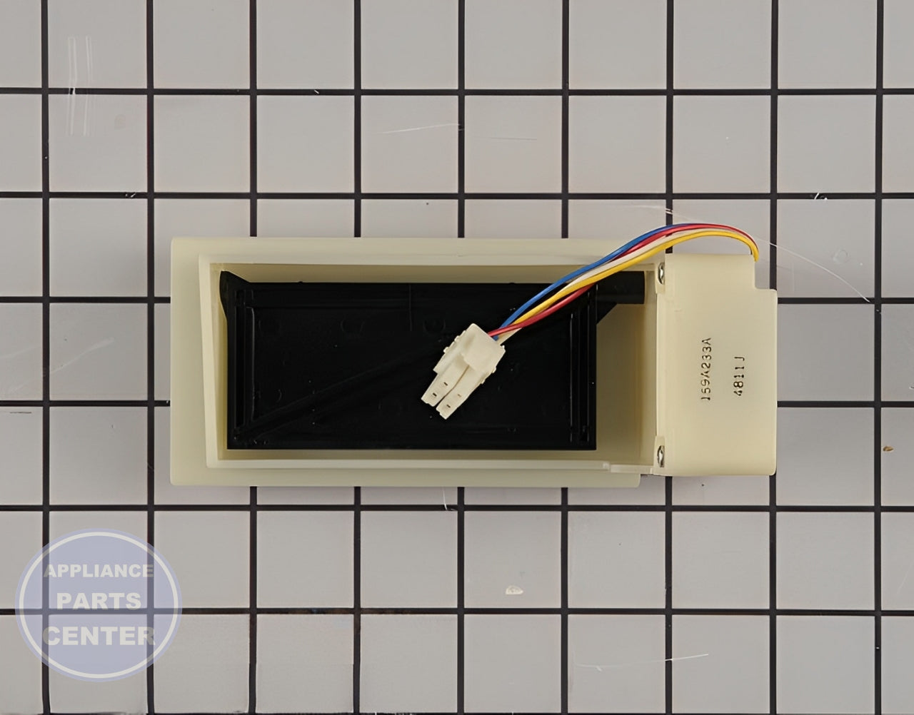WHIRLPOOL AIR BAFFLE WP2221296 - Side view with precise thermostat specs