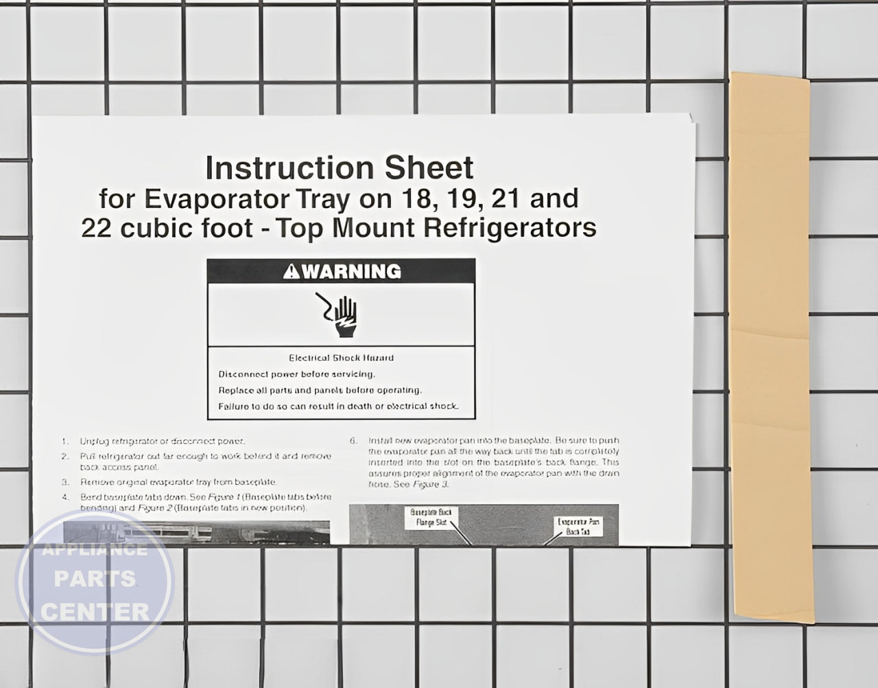 WHIRLPOOL REFRIGERATOR EVAPORATOR TRAY WP2254574 - Detailed view of high-quality material