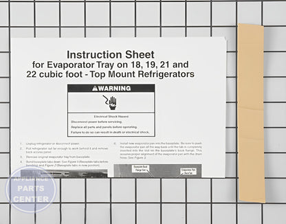 WHIRLPOOL REFRIGERATOR EVAPORATOR TRAY WP2254574 - Detailed view of high-quality material