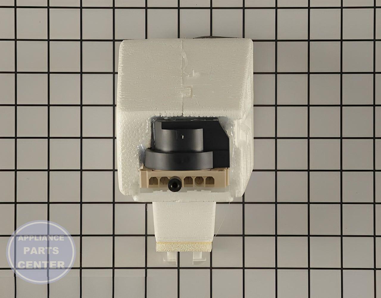 Refrigerator Diffuser WP2301101 - Side view with precise duct and venting specifications