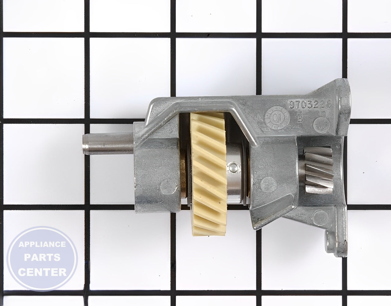 WHIRLPOOL STAND MIXER WORM DRIVE PINION GEAR WP240309-2 - Main view showing precise gear engagement for WPL Dishwasher models