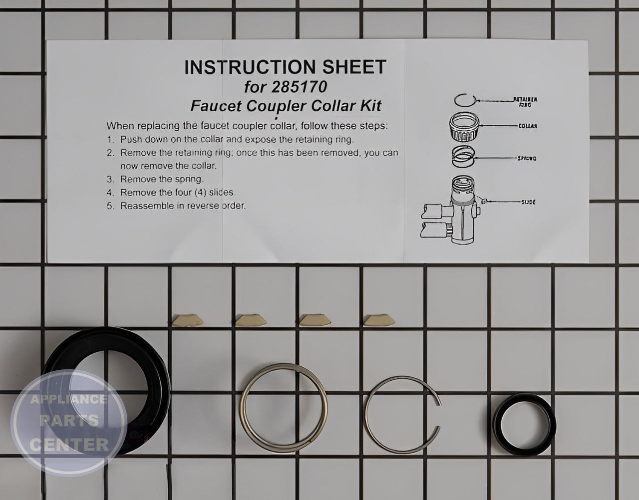 WHIRLPOOL COLLAR WP285170 - Detailed view of durable construction for reliable performance