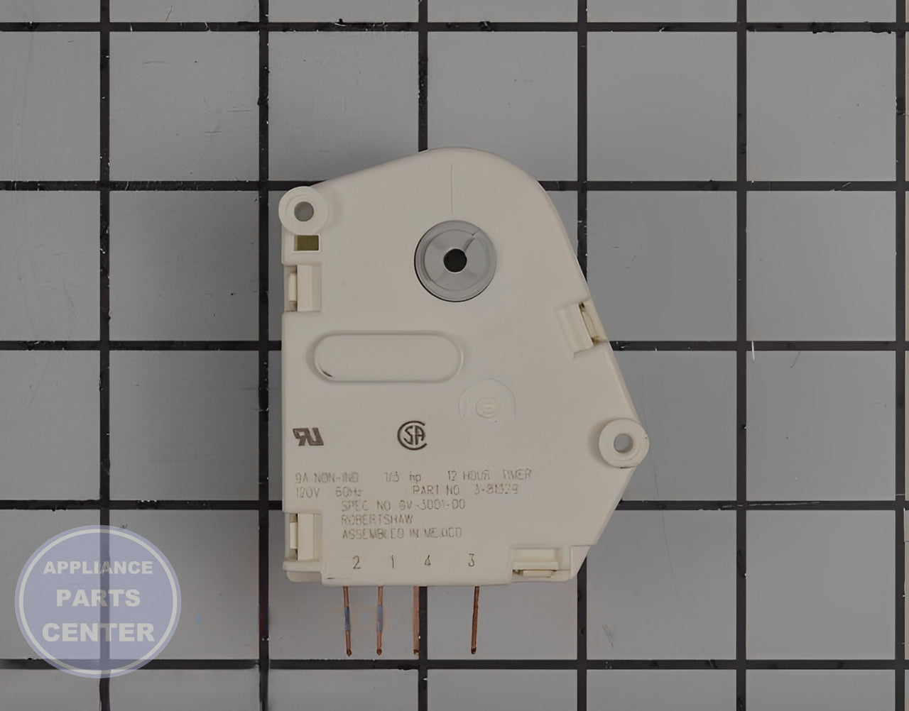 WHIRLPOOL REFRIGERATOR DEFROST TIMER WP3-81329 - Main view showing precise timing for WPL Freezer and Refrigerator models