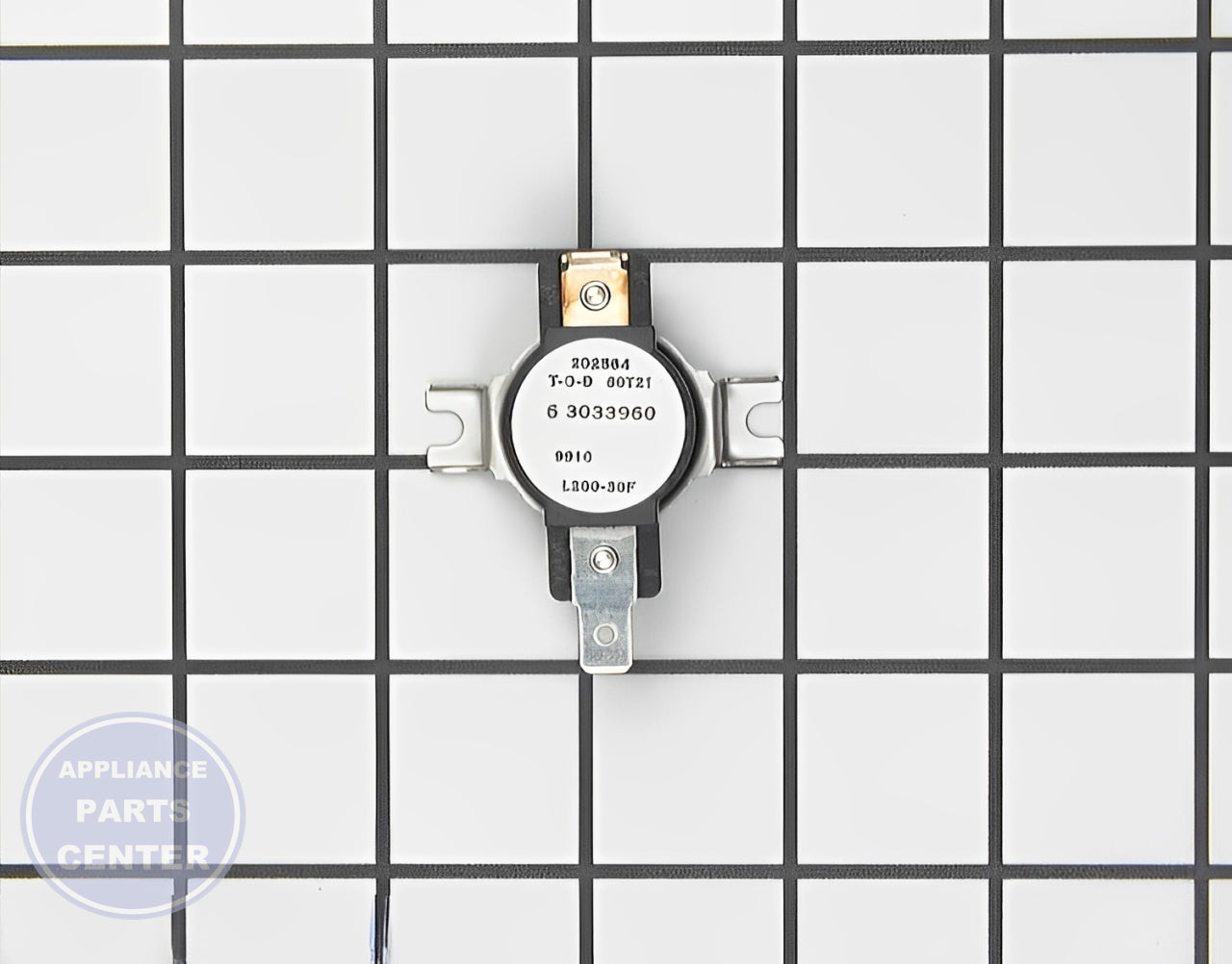 WHIRLPOOL THERMOSTAT WP303396 - Main view showing precise temperature control for WPL Dryer and Washer/Dryer Combo