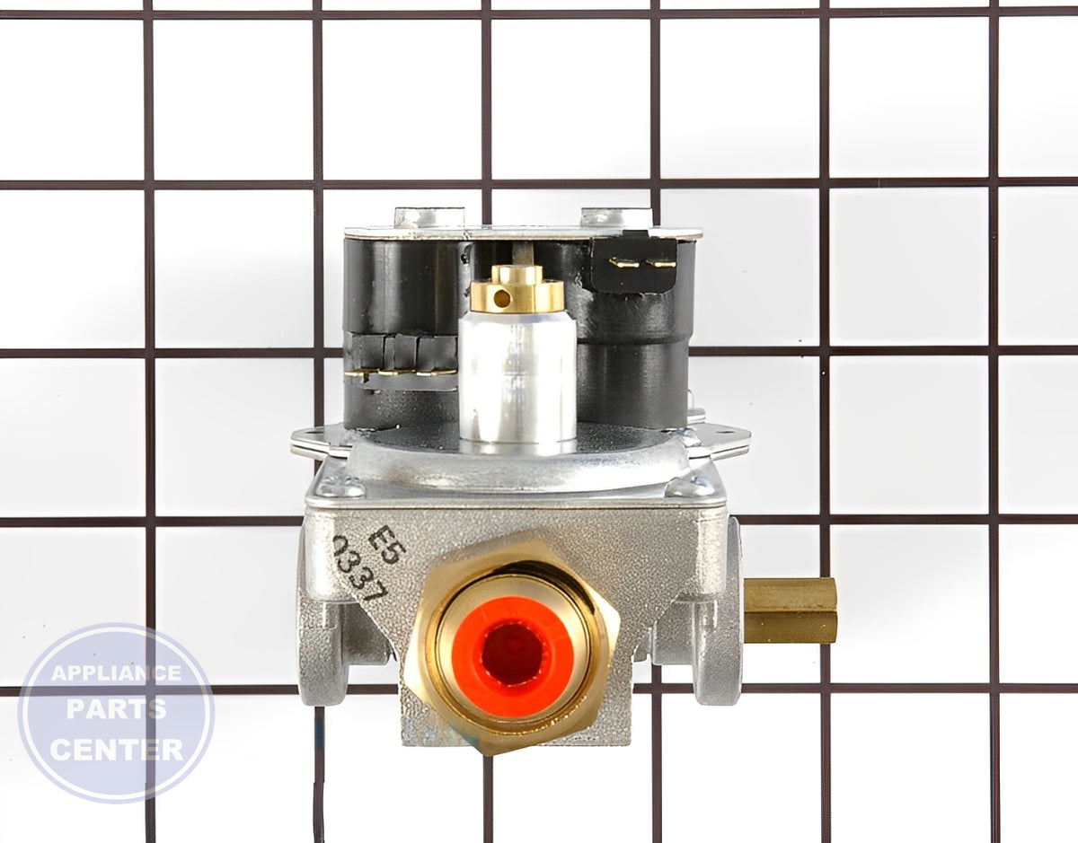 WHIRLPOOL GAS VALVE WP306176 - Side view with precise measurements