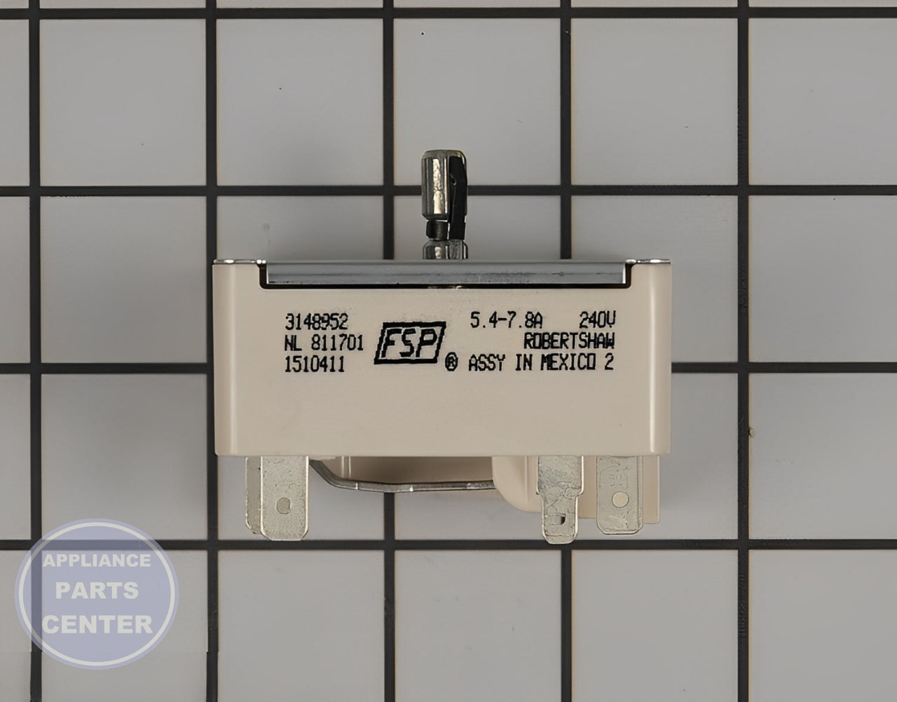 WHIRLPOOL OVEN INFINITE SWITCH WP3148952 - Main view showing heat control for specific models