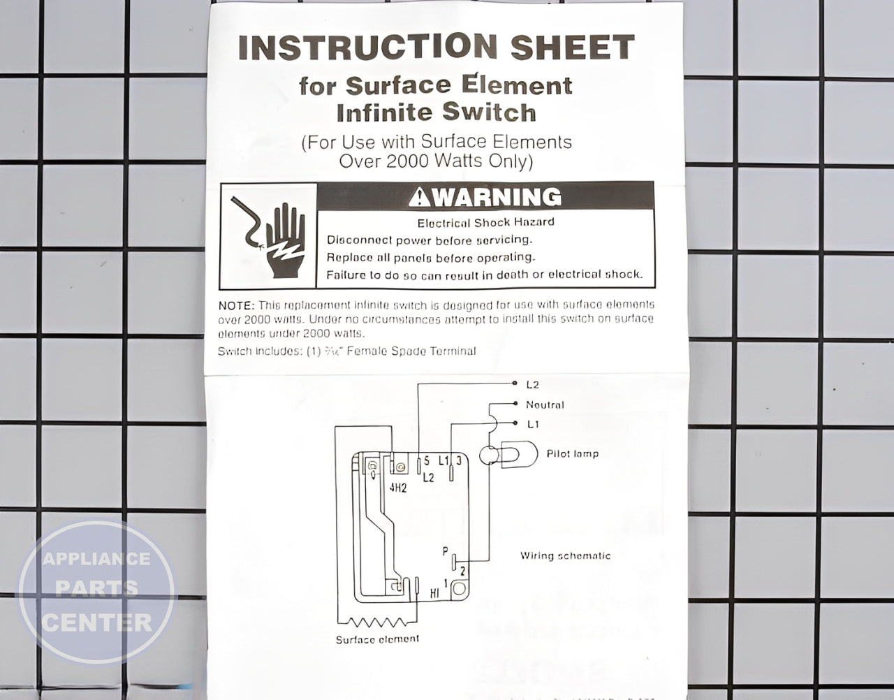 WHIRLPOOL OVEN INFINITE SWITCH WP3149400 - Side view with precise measurements for accurate installation