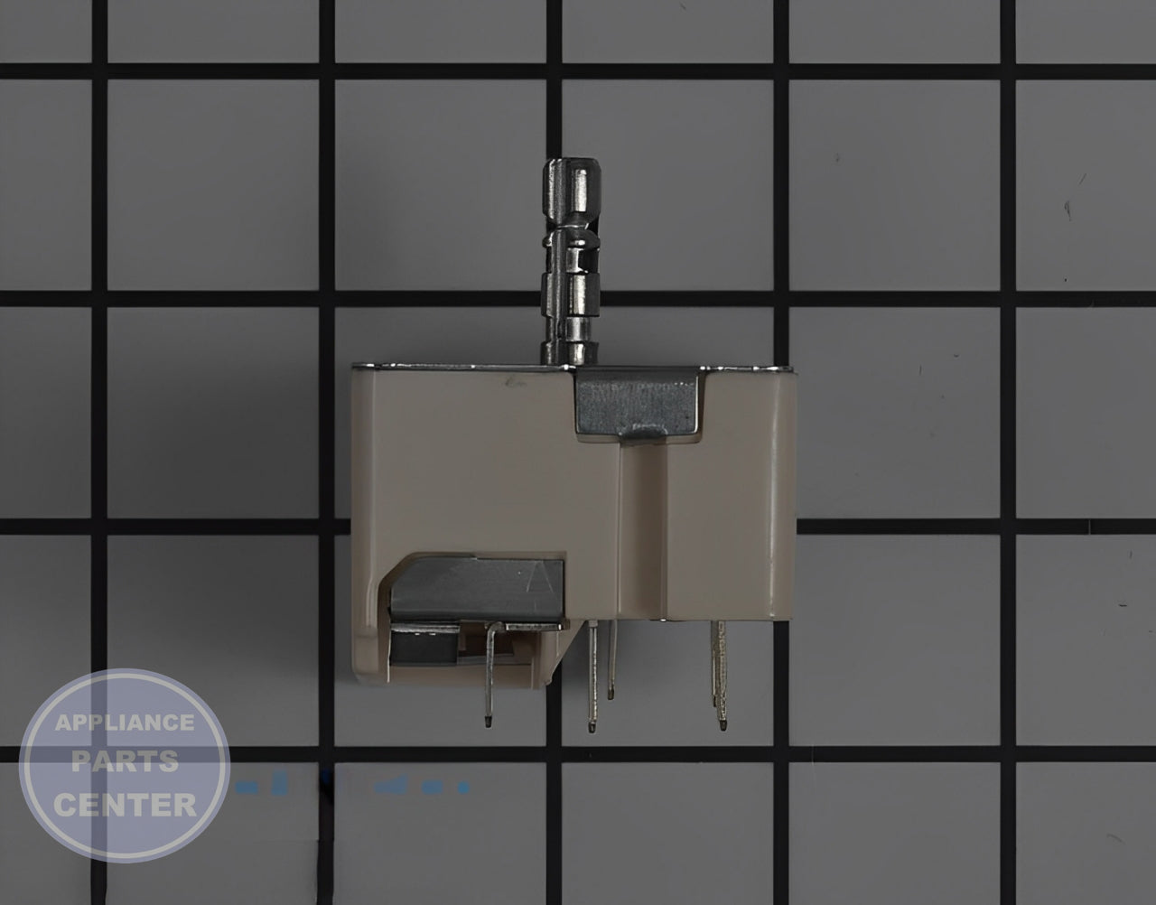 WHIRLPOOL OVEN SURFACE ELEMENT SWITCH WP3149404 - Side view with precise measurements/technical specs