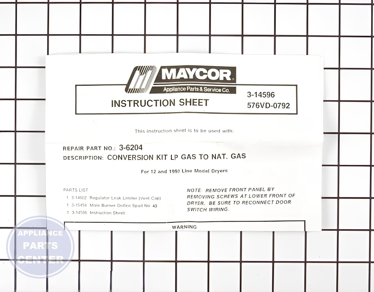 WHIRLPOOL LP CONVERSION GAS WP33002924 - Detailed view of gas control valve
