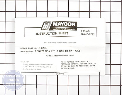 WHIRLPOOL LP CONVERSION GAS WP33002924 - Detailed view of gas control valve