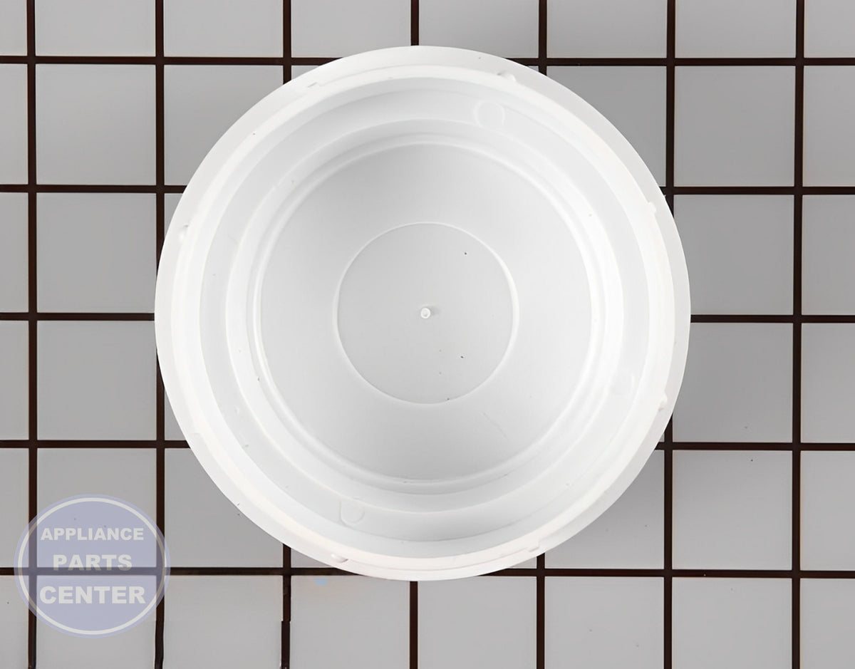 WHIRLPOOL AGITATOR CAP WP3355758 - Side view with precise agitator cap specifications