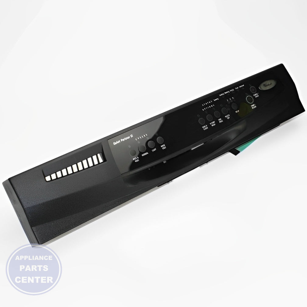 Dishwasher Control Panel WP3385734 - Side view with precise measurements and specs