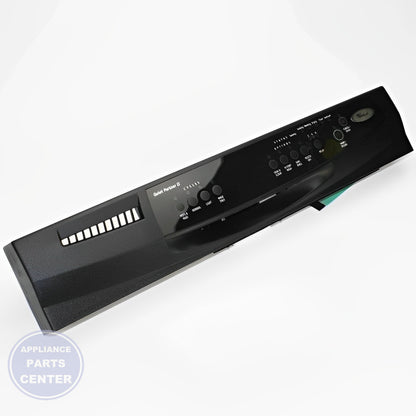 Dishwasher Control Panel WP3385734 - Side view with precise measurements and specs