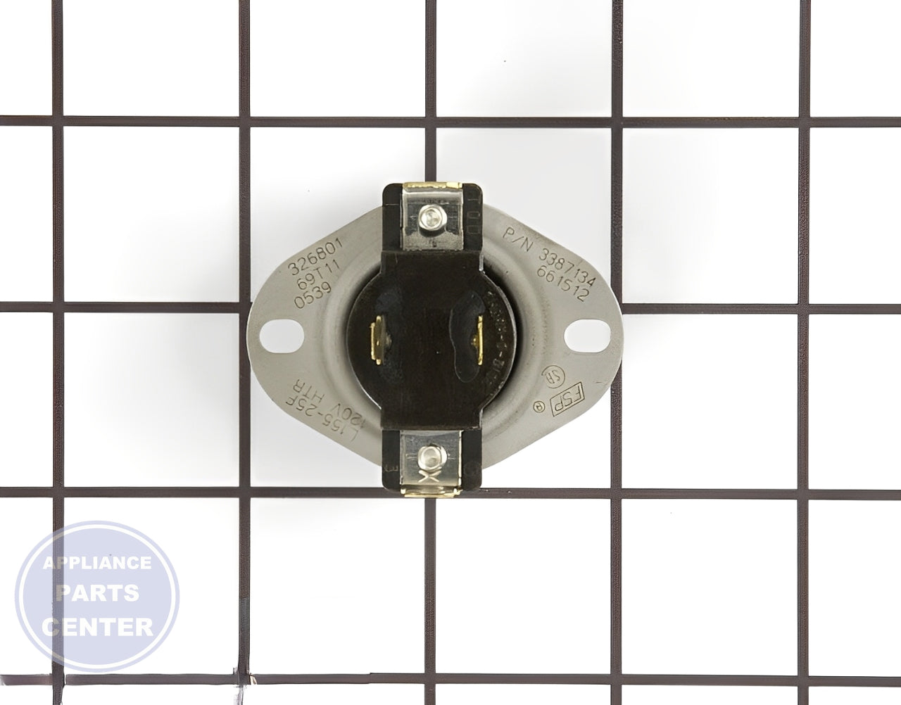 WHIRLPOOL DRYER CYCLING THERMOSTAT WP3387134 - Main view showing temperature control for WPL Dryer models