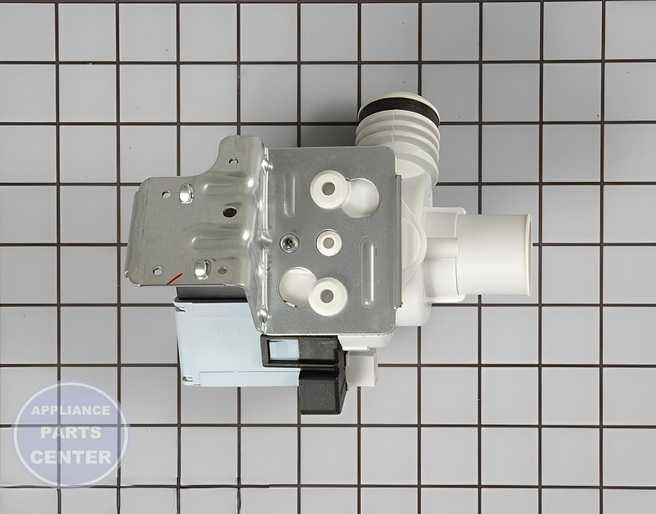 WHIRLPOOL DRAIN PUMP WP34001098 - Side view with 10 gallons per minute capacity