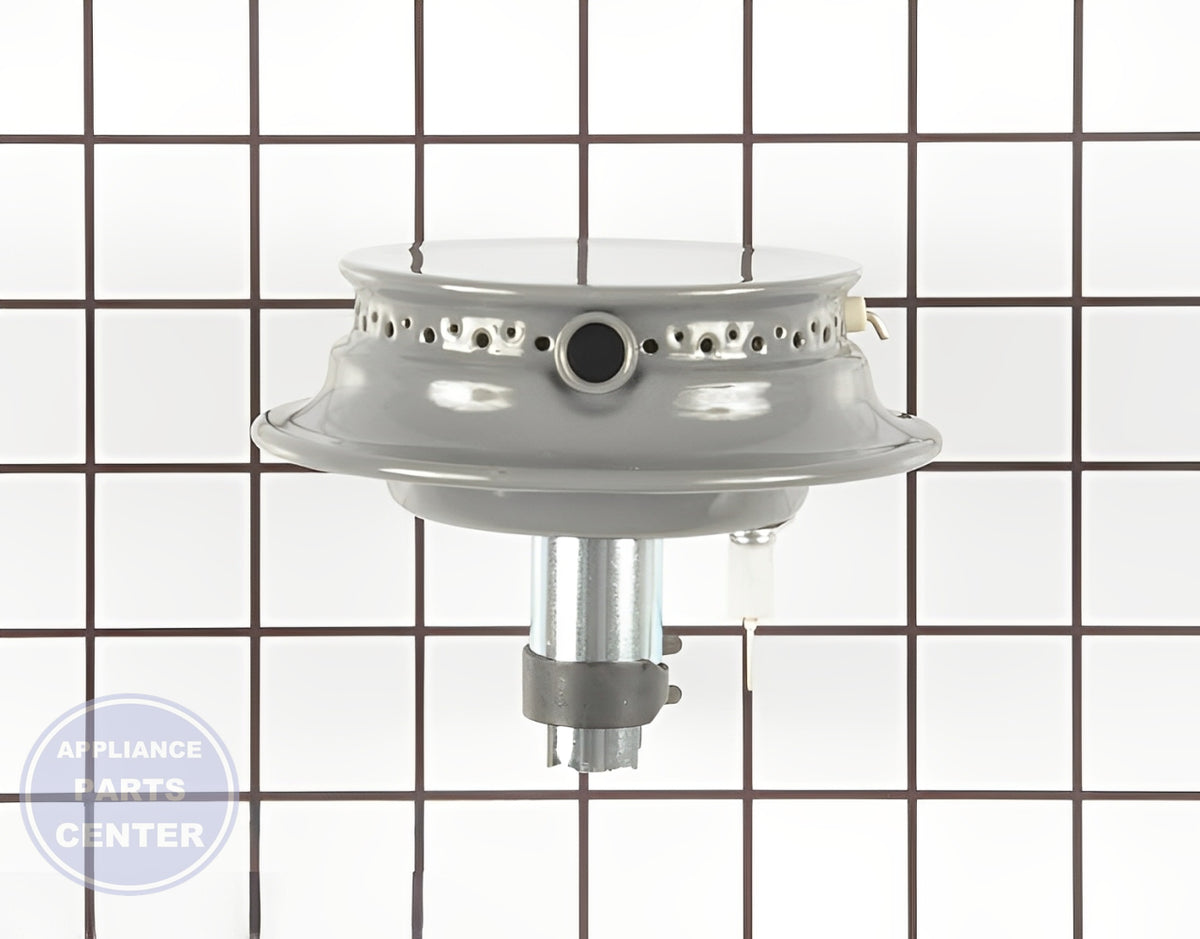 WHIRLPOOL OVEN SURFACE BURNER HEAD WP3412D024-26 - Side view with precise gas control specs