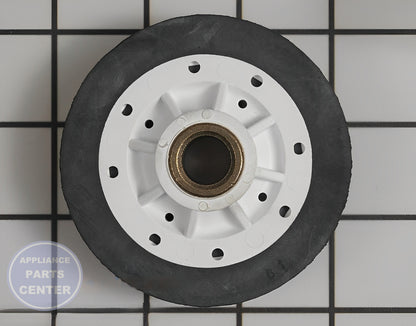 Dryer Drum Support Roller WP37001042 - Side view with precise measurements