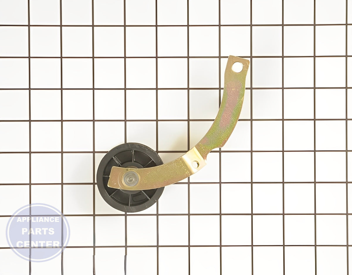 WHIRLPOOL DRYER IDLER LEVER SHAFT PULLEY WP37001287 - Detailed view of sturdy design