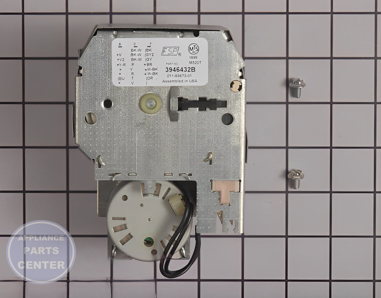 Whirlpool Timer WP3946432 - Main view showing precise timing control for Whirlpool, Kenmore, KitchenAid, Roper models