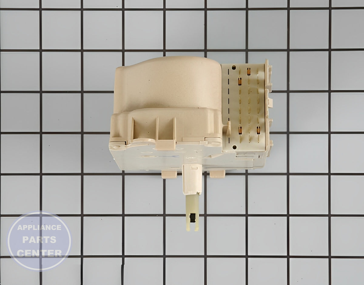WHIRLPOOL TIMER WP3952379 - Side view with durable circuit board & timer design