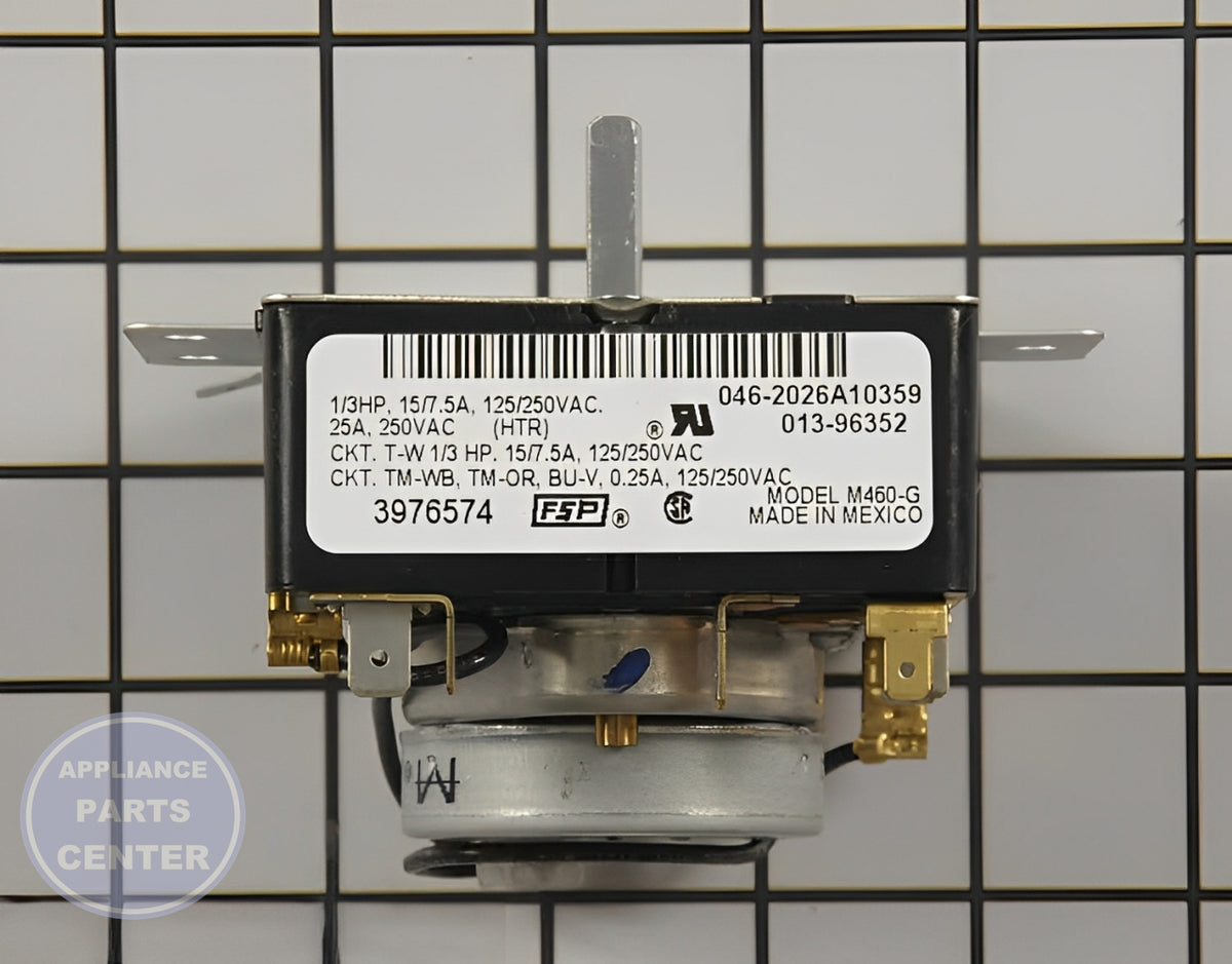 Whirlpool Timer WP3976574 - Main view showing durable construction for various dryer models