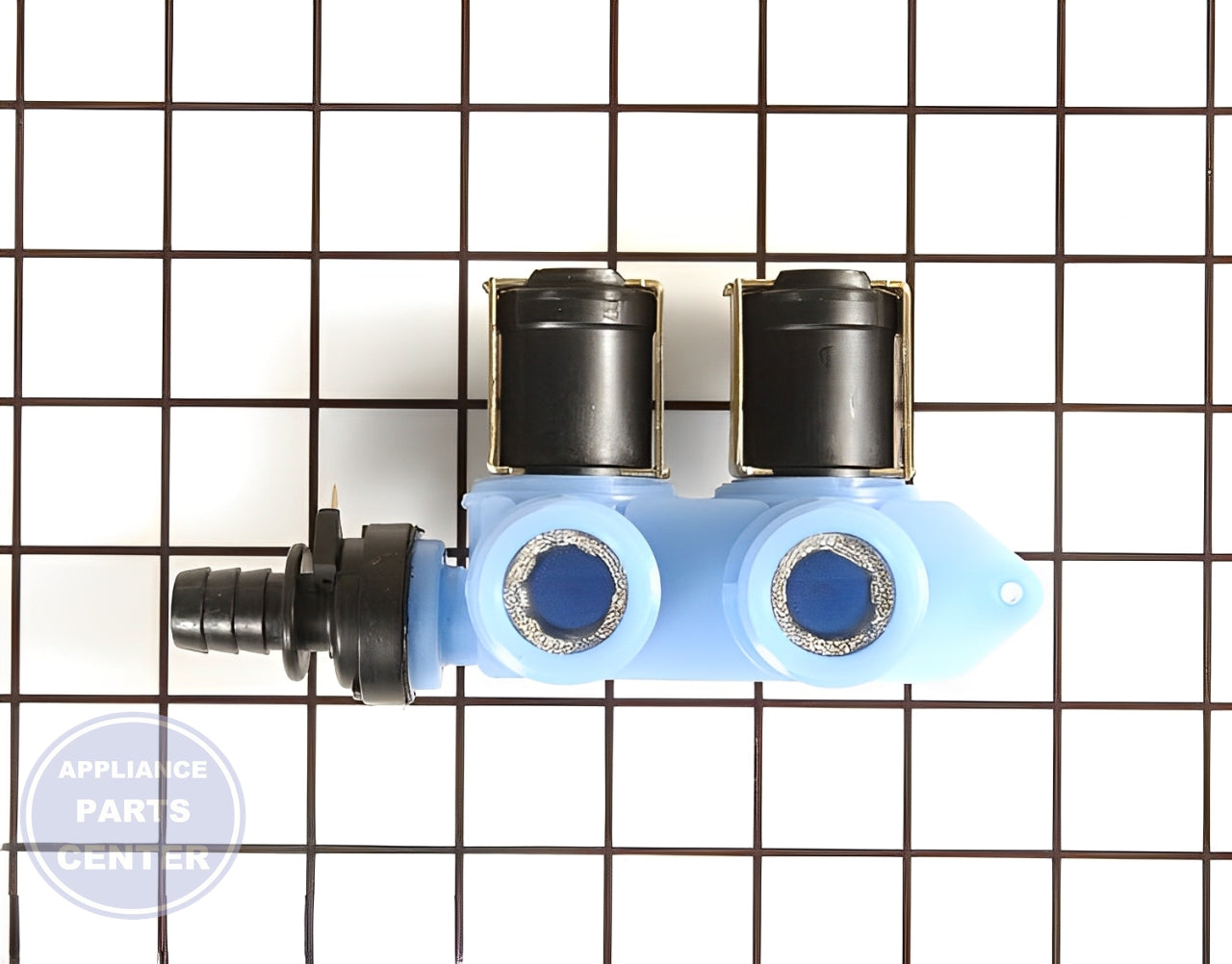 Whirlpool Water Inlet Valve WP3979346 - Side view with precise measurements
