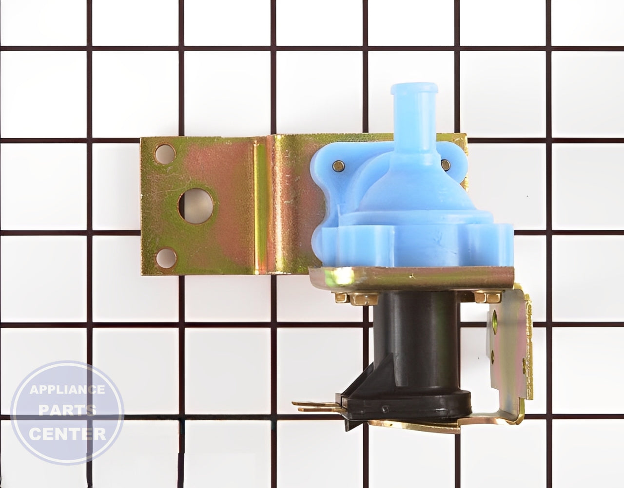 WHIRLPOOL DISHWASHER INLET VALVE WP4171000 - Side view with precise measurements for perfect fit