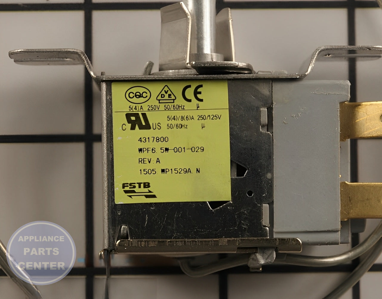 Temperature Control Thermostat WP4317800 - Detailed view of the reliable thermostat for refrigerators