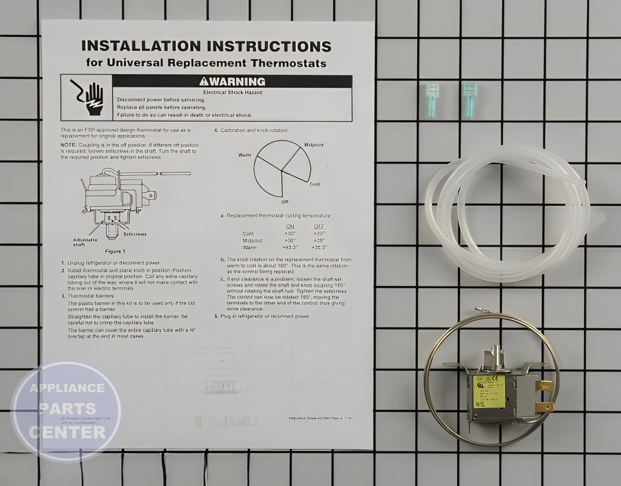 Whirlpool Temperature Control Thermostat WP4317800 - Main view showing precise temperature control for Whirlpool and KitchenAid models