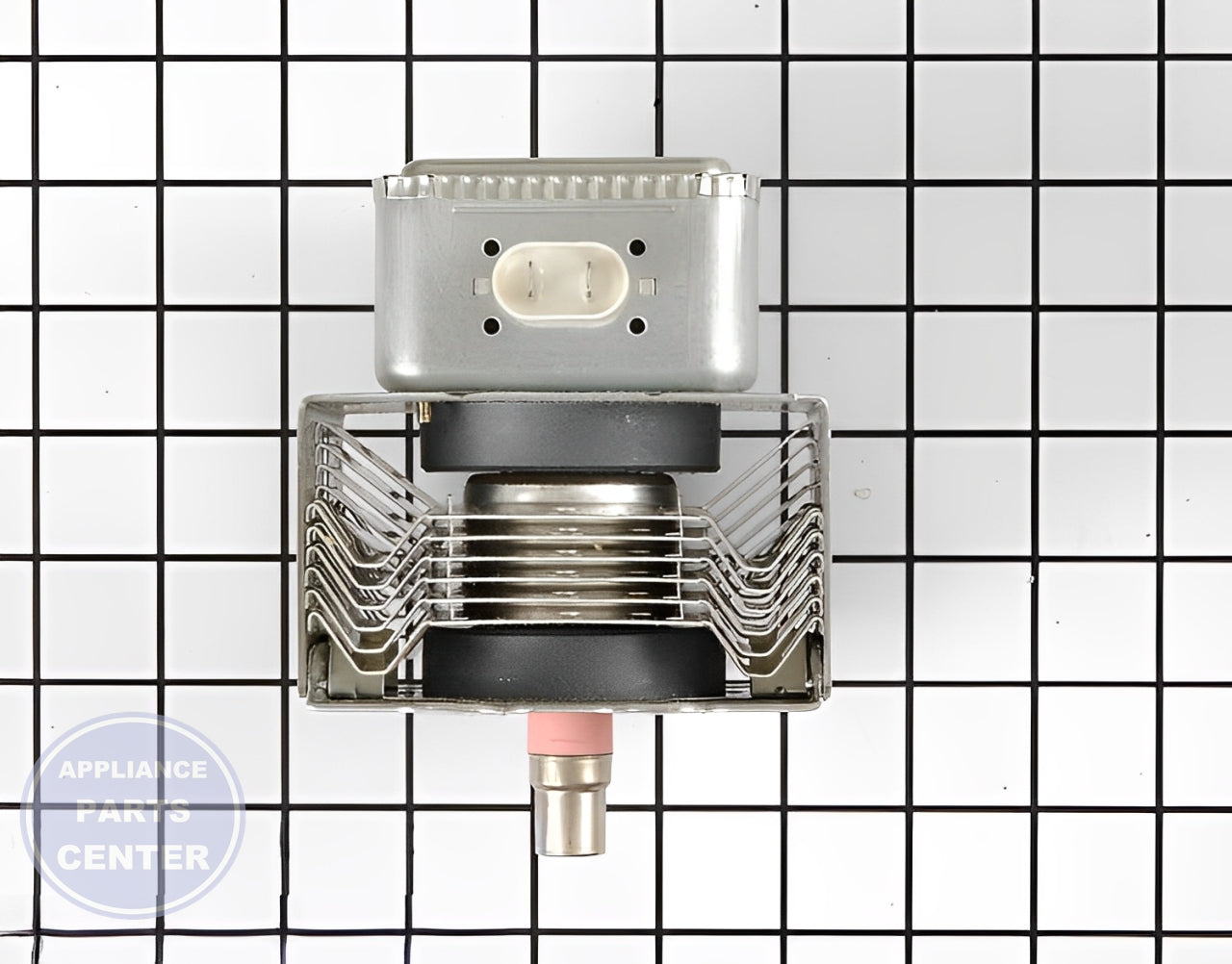 WHIRLPOOL MICROWAVE MAGNETRON WP4375424 - Detailed view of diode, magnetron, and resistor