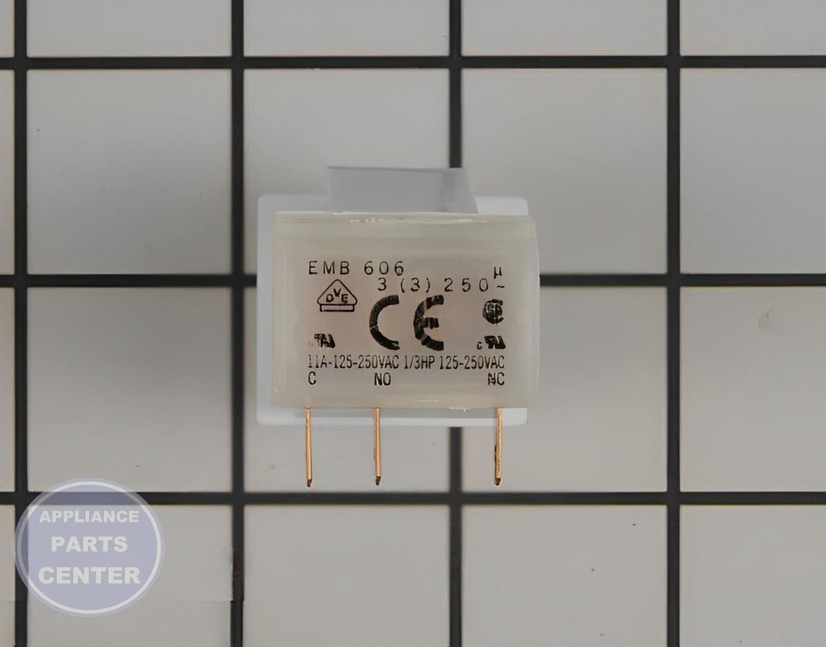 WHIRLPOOL REFRIGERATOR SWITCH WP4387911 - Installation in specific model showing easy mounting points