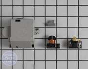 Whirlpool Relay and Overload Kit WP4387938 - Main view showing compressor optimization for Amana, GE, Maytag, and Whirlpool models