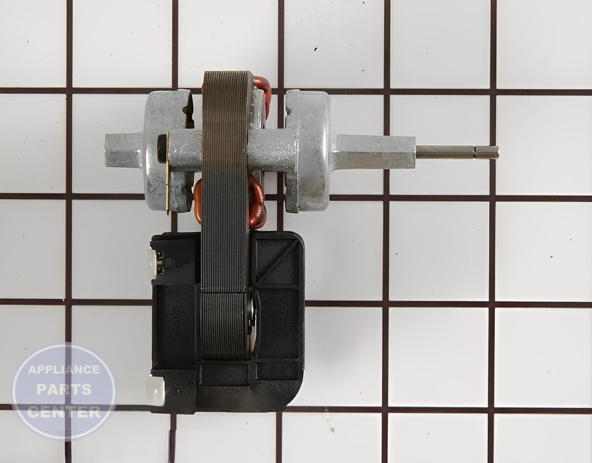 WHIRLPOOL REFRIGERATOR EVAPORATOR MOTOR WP4389147 - Side view with precise dimensions