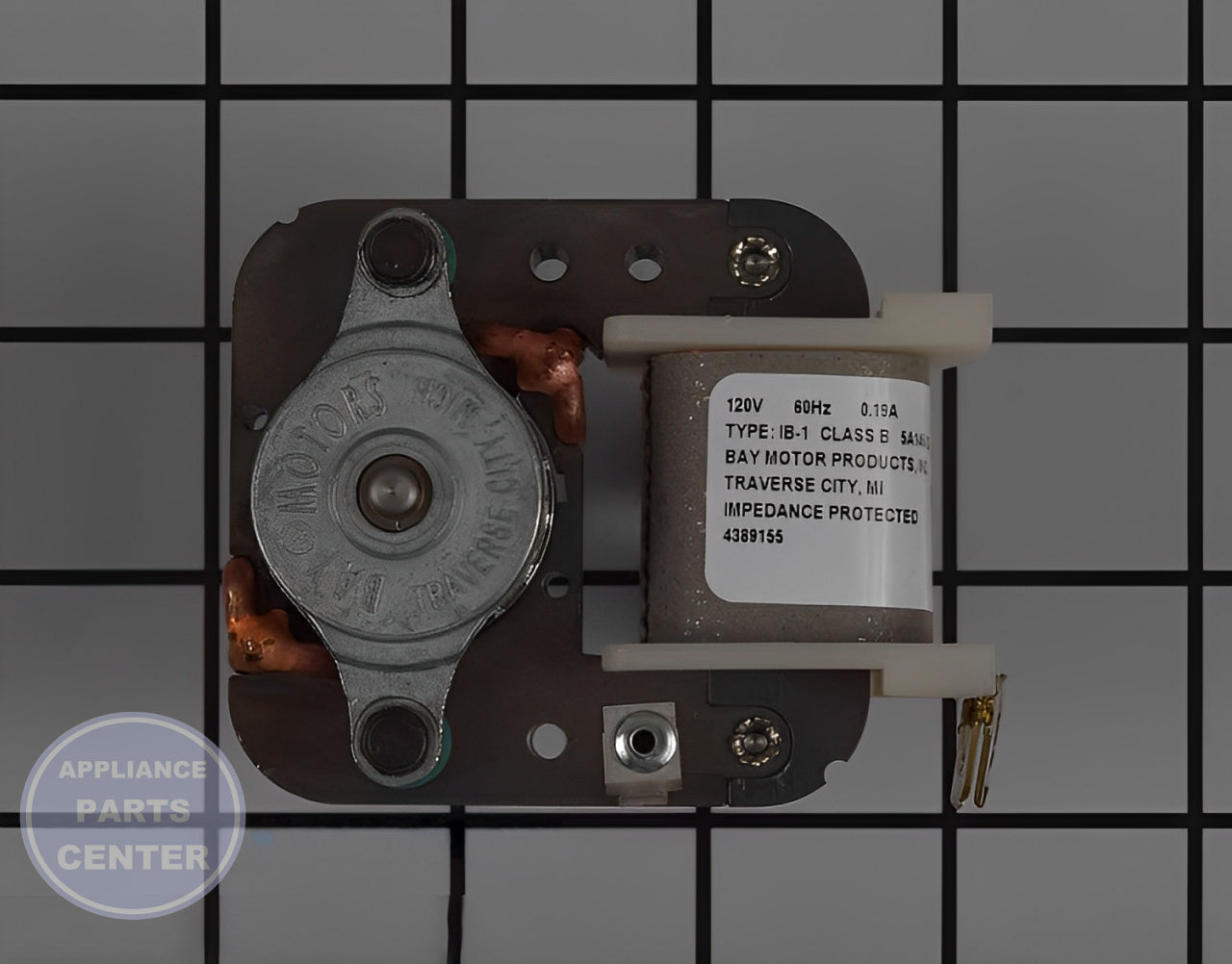 WHIRLPOOL REFRIGERATOR EVAPORATOR MOTOR WP4389155 - Main view showing cooling capacity for various models