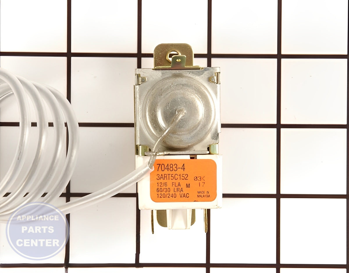 Temperature Control Thermostat WP61001343 - Side view with 30°F to 90°F temperature range