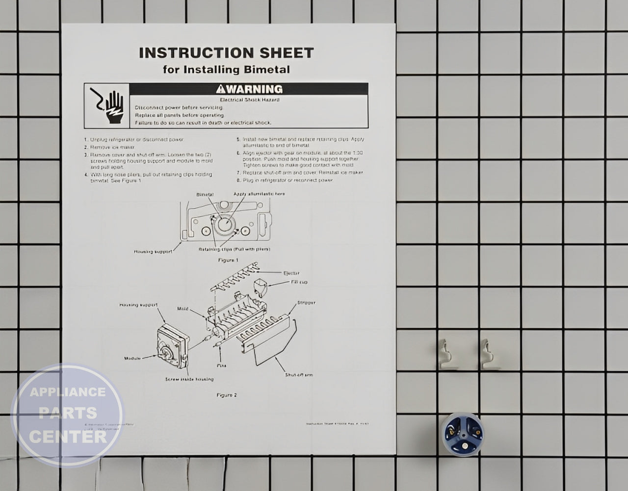 WHIRLPOOL ICEMAKER CYCLING THERMOSTAT WP627985 - Detailed view of thermostat specifications