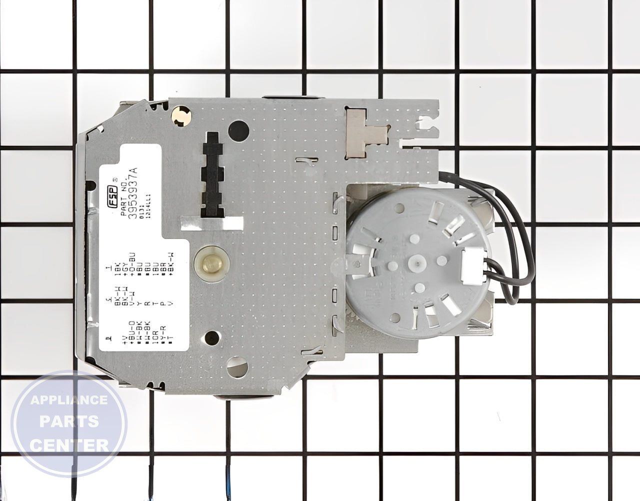 WHIRLPOOL TIMER WP661636 - Side view with precise timing specs