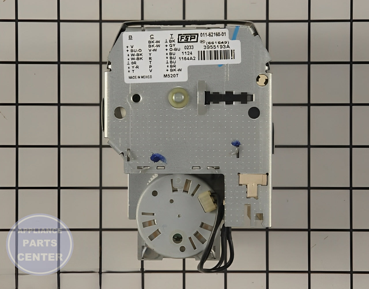 WHIRLPOOL TIMER WP661649 - Main view showing 10 settings for WPL Washing Machine