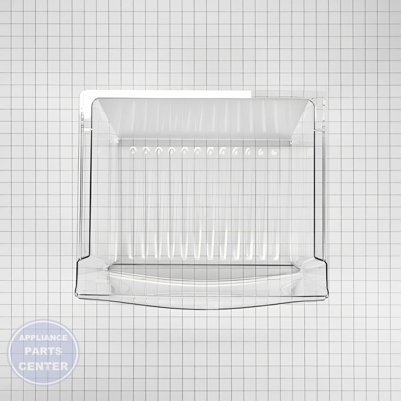 Whirlpool Refrigerator Crisper Pan WP67001503 - Installation in specific model showing mounting points