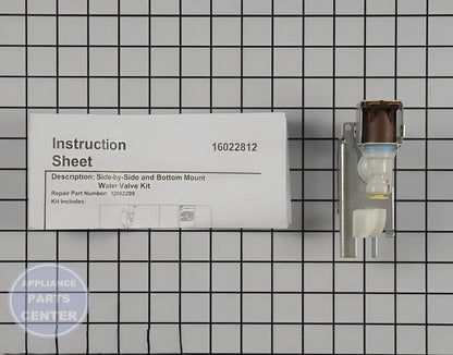 WHIRLPOOL REFRIGERATOR INLET VALVE WP67003753 - Side view with float mechanism