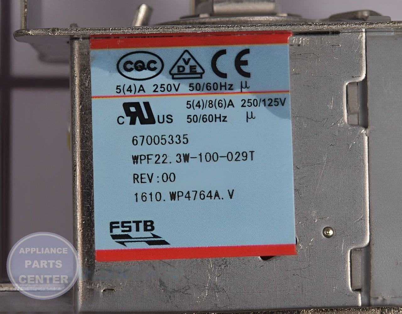 WHIRLPOOL REFRIGERATOR ELECTRONIC CONTROL BOARD WP67005335 - Installation in WPL Refrigerator showing key mounting points