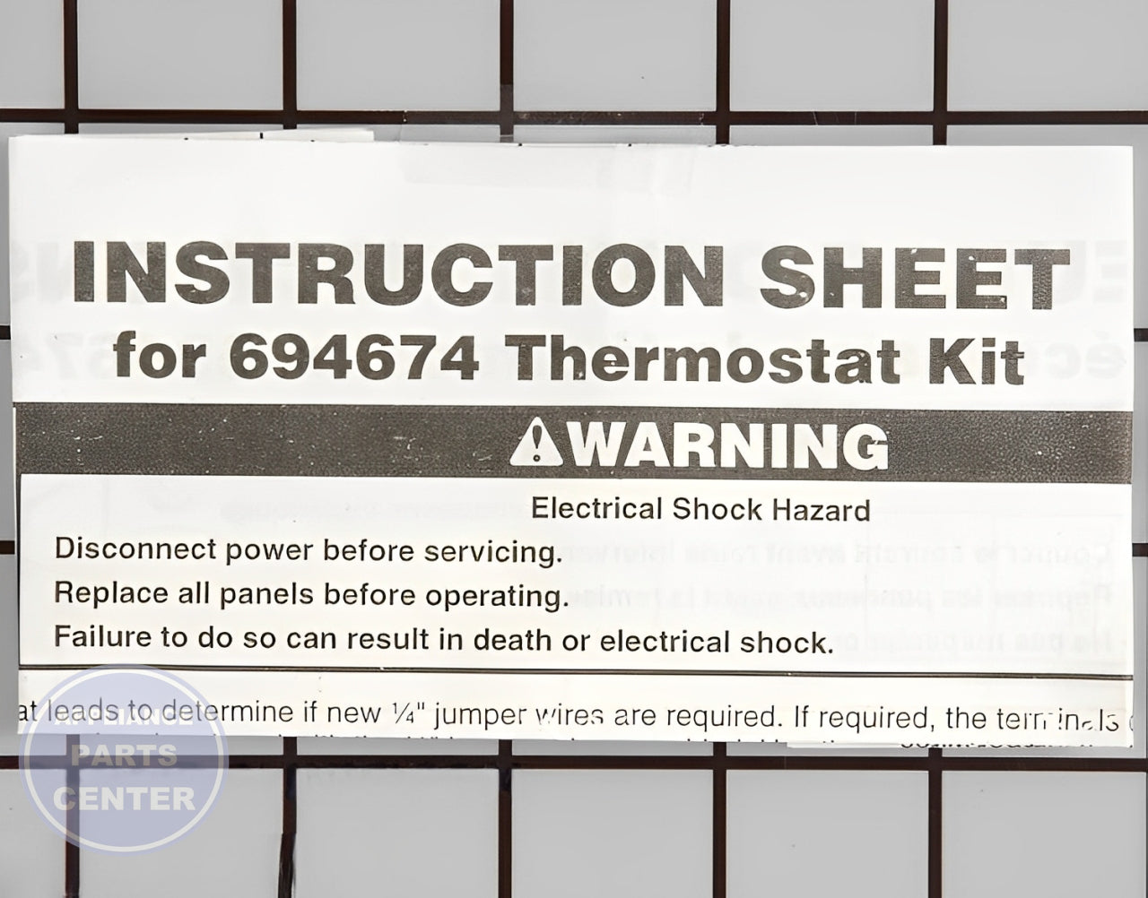 WHIRLPOOL CYCLING THERMOSTAT WP694674 - Detailed view of temperature control details