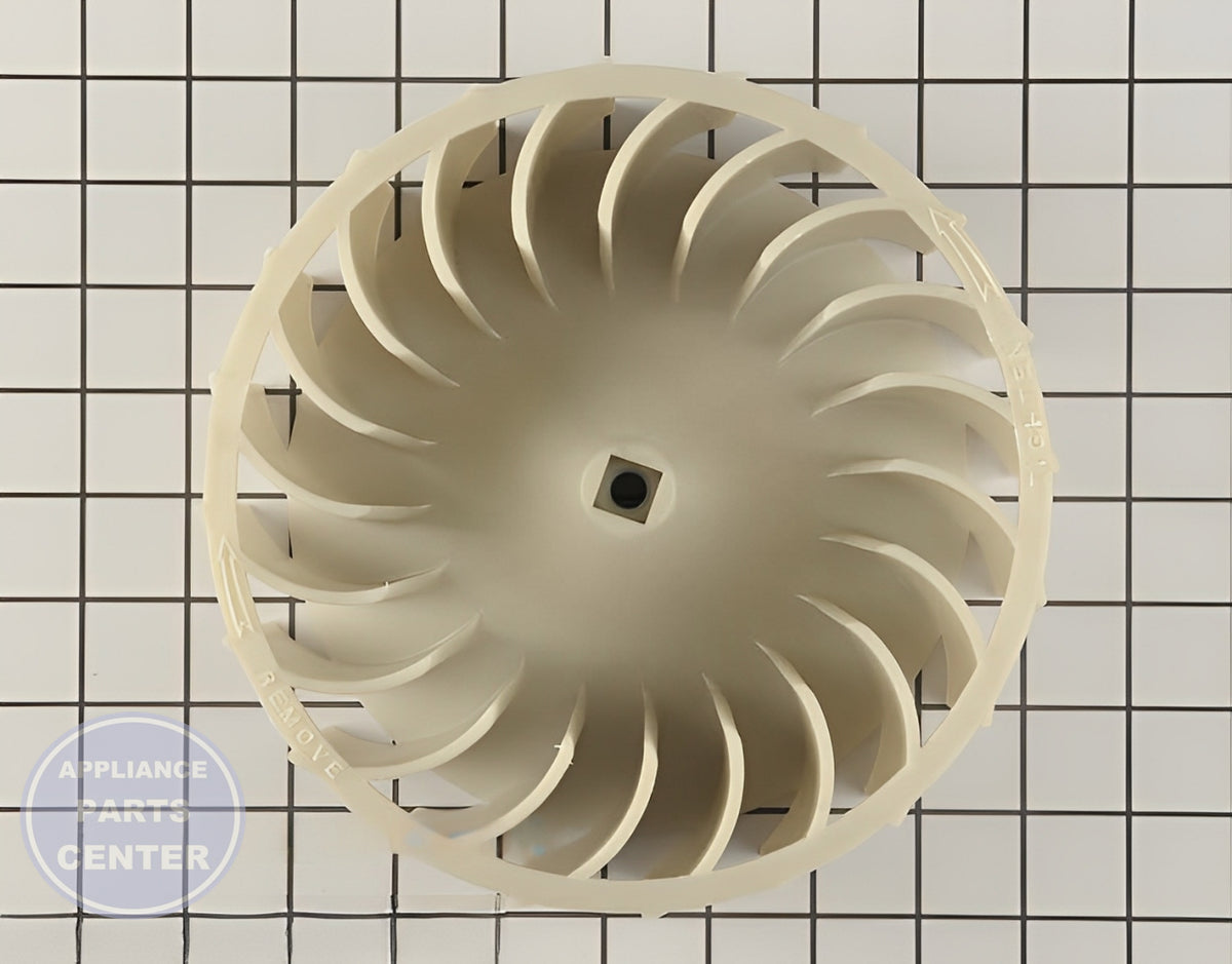 WHIRLPOOL DRYER BLOWER WHEEL WP697772 - Main view showing durable fan blade for various models